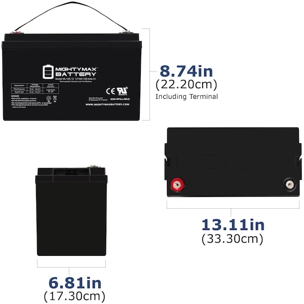 12V 125AH SLA Replacement Battery For Discover DTA 12-125x